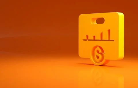 Yellow KPI - Key performance indicator icon isolated on orange background Stock Illustration
