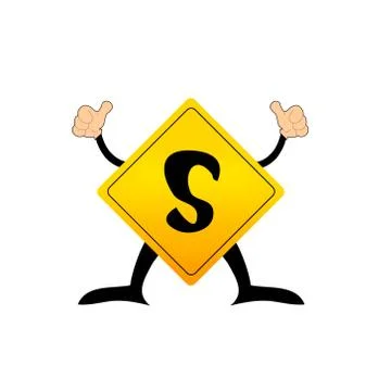 Yellow label s letter Illustrazione stock