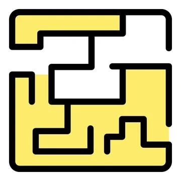 Yellow labyrinth game representing problem solving and strategy Stockillustratie