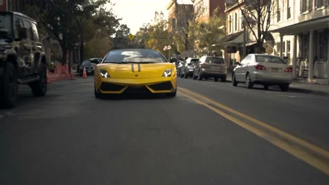 Yellow Lamborghini Performante Stock Footage 164409835