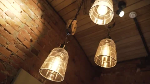 Yellow lamps Video stock 145974254