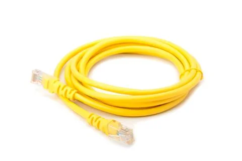 Yellow LAN cable Stock Photos