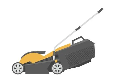 Yellow lawnmower Stock Illustration
