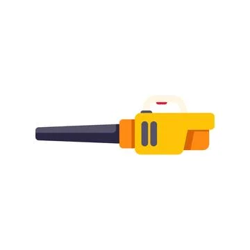 Yellow leaf blower flat icon or garden tool Ilustração Stock