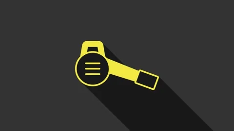 Yellow Leaf garden blower icon isolated on grey background. 4K Video motion Stock Footage 155474103