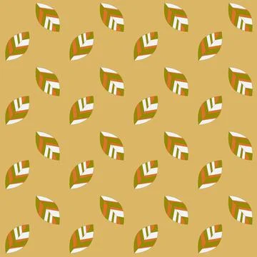 Yellow leaf geometric seamless pattern, orange season color for floral textil Illustrazione stock