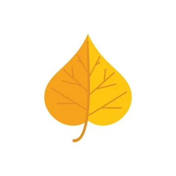 Yellow leaf icon flat vector. Autumn foliage Stock Illustration