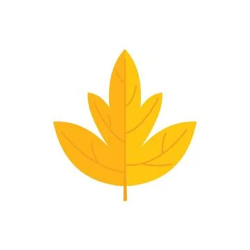 Yellow leaf icon flat vector. Tree foliage Stock Illustration