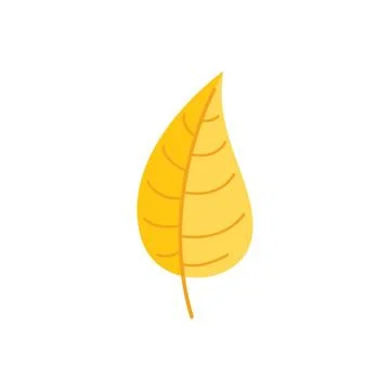 Yellow leaf icon flat vector. Tree foliage Stock Illustration
