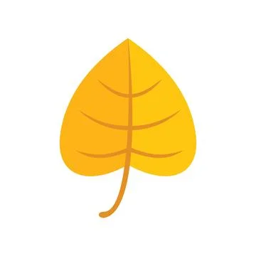 Yellow leaf icon flat vector. Autumn november Stock Illustration