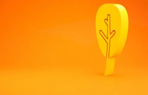 Yellow Leaf icon isolated on orange background. Leaves sign. Fresh natural pr Stock Illustration