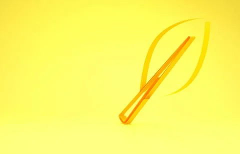 Yellow Leaf icon isolated on yellow background. Fresh natural product symbol. Stock Illustration