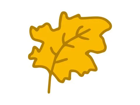 Yellow leaf isolated on white background. Concept of autumn leaves, nature, b Stock Illustration
