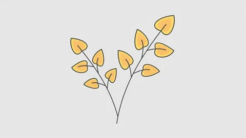 Yellow leafy twig 스톡 동영상 337934293