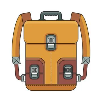 Yellow leather backpack icon Stock Illustration