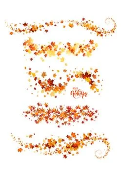 Yellow leaves borders Stock Illustration
