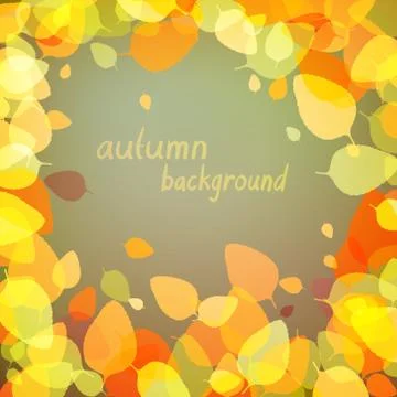 Yellow leaves on dark background Stock Illustration