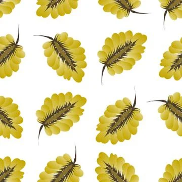 A yellow leaves decorative pattern. Endless background. Seamless tile pattern Stock Illustration