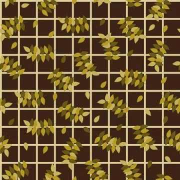 Yellow leaves seamless pattern Stock Illustration