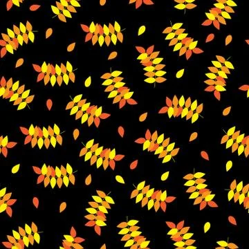Yellow leaves seamless pattern Stock Illustration