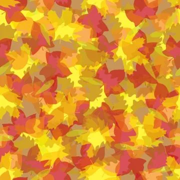Yellow leaves seamless pattern Stock Illustration