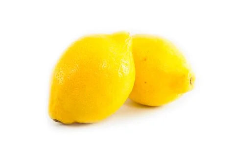Yellow lemom on white background Stock Photos