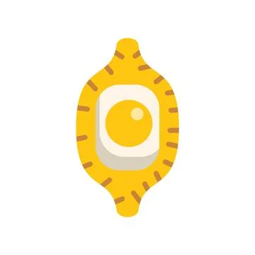 Yellow lemon fruit representing letter o with dot above it Ilustração Stock