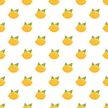 Yellow lemon fruit seamless pattern background illustration Illustrazione stock