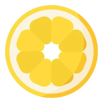 Yellow lemon fruit slice icon representing sour citrus flavor, healthy food Stock Illustration