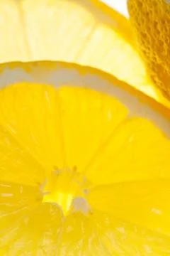 Yellow lemon fruit slice Stock Photos