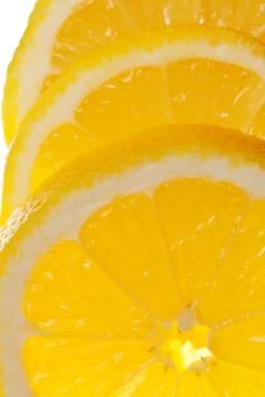 Yellow lemon fruit slice Stock Photos