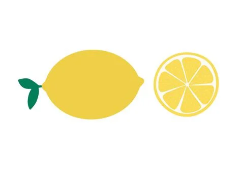 A yellow lemon icon. Vector illustration isolated on a white background Stock Illustration