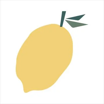 Yellow lemon. Isolated element on a white background. Hand drawing. Stock Illustration