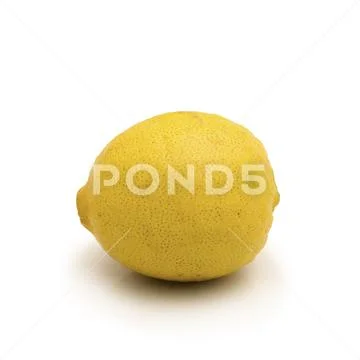 Yellow Lemon, Isolated on White Background Stock Photos