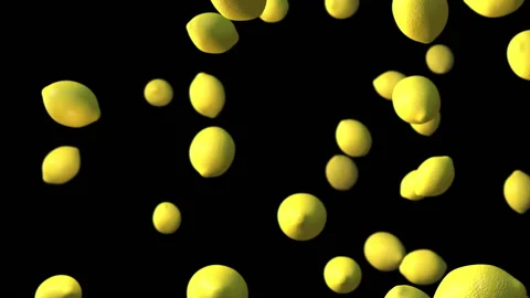 Yellow lemon loop particle animation Stock Footage 146061137