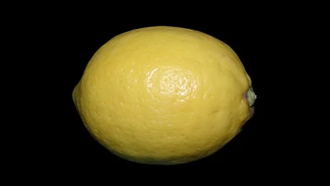 Yellow Lemon – Macro, Close up View on a Black Background Stock Footage 90219982