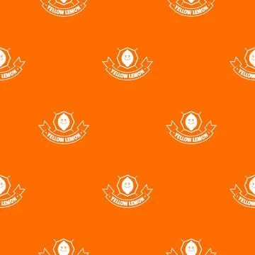 Yellow lemon pattern orange Stock Illustration