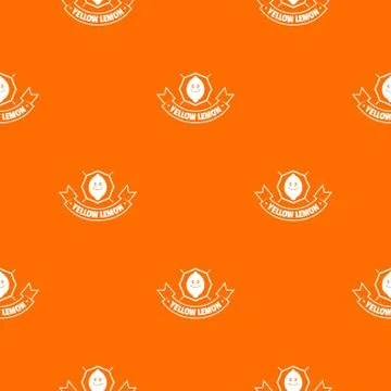 Yellow lemon pattern vector orange Stock Illustration