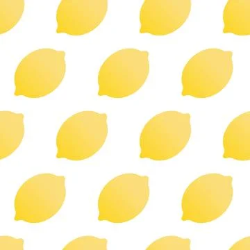 Yellow lemon. Repeating vector pattern. Endless citrus print. Colorless bac.. Stock Illustration