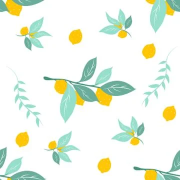 Yellow lemon seamless pattern background. Can be used for fabric, textile, ki Illustrazione stock