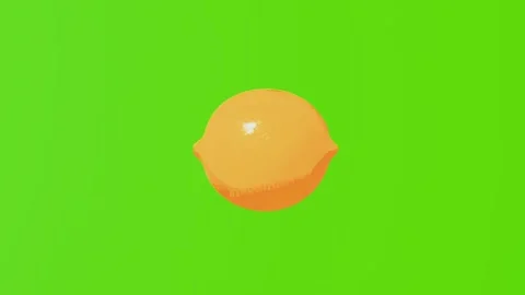 Yellow lemon on the side isolated on a green screen Stock Footage 282658772
