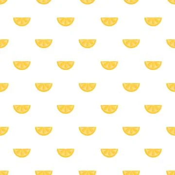 Yellow lemon slices creating seamless fruit pattern Illustrazione stock