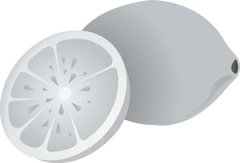 Yellow lemon. Vector illustration isolated on white background. Stock Illustration