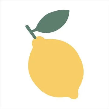 Yellow lemon vector. Lemon is a fruit that is sour and has high vitamin C. Stock Illustration