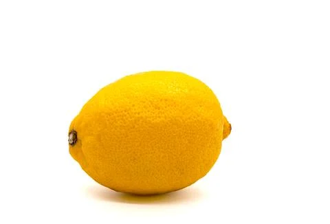 Yellow lemon on white background with shadow. Stock Illustration