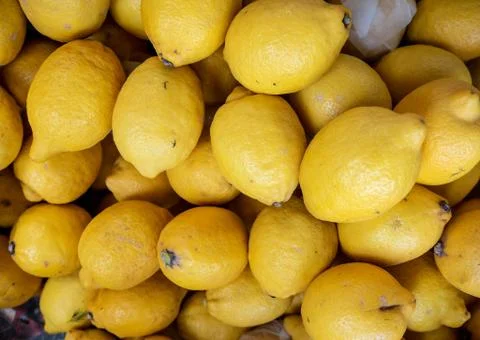 Yellow lemons, background, texture Stock Photos