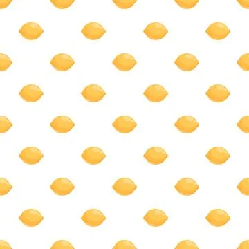 Yellow lemons creating a repeating summer fruit pattern Stock Illustration