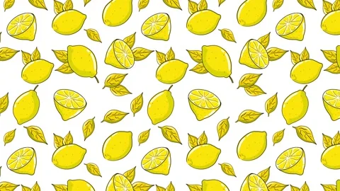 Yellow Lemons Pattern 스톡 동영상 254495462
