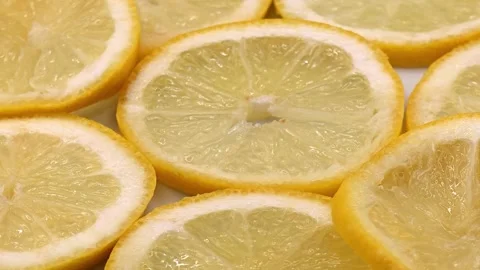 Yellow lemons sliced circle Stock Footage 323298134