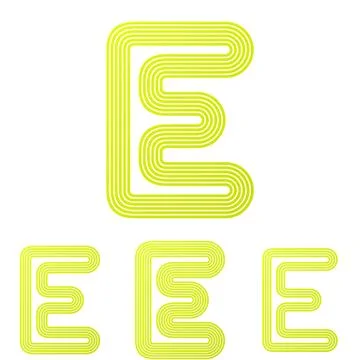 Yellow letter e logo design set Иллюстрация